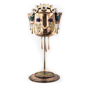 Máscaras de cobre, bronce y alpaca, hechas a mano, artesanía fina Piedras Australes